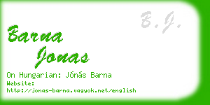 barna jonas business card