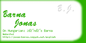 barna jonas business card